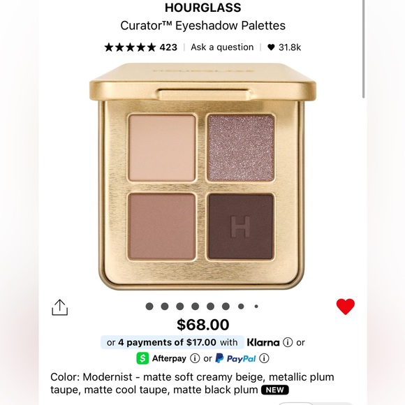 Hourglass Curator Eyeshadow Quad Palette in Shade Modernist